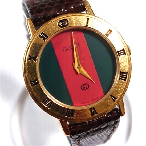 Gucci 3001L Women's Watch with Green & Red Dial (A278) 